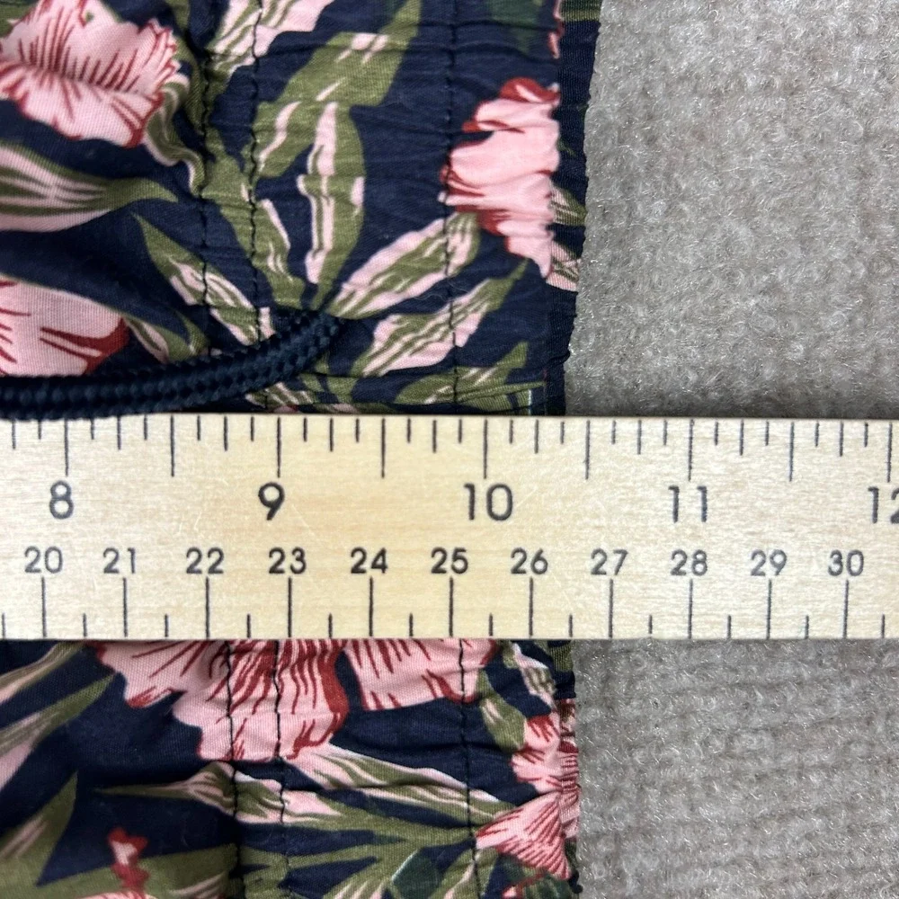 Refinery Republic Swim Shorts Men Medium Blue Floral Mesh Lined Drawstring Beach